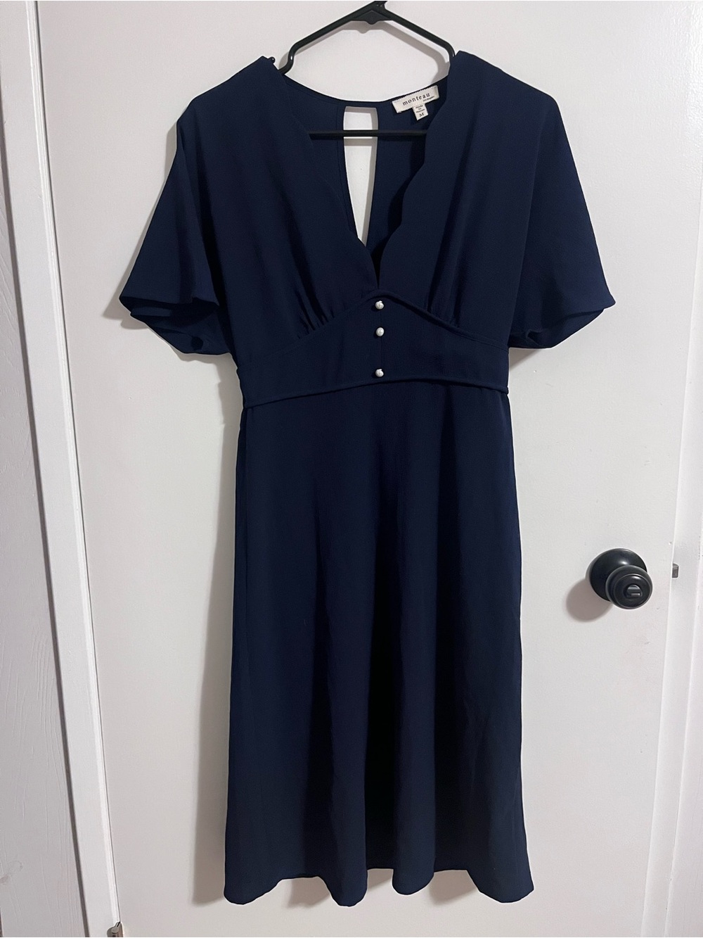 Monteau Navy Retro Style Dress with Flutter Sleeves – never worn! ❤️